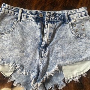 jean womens shorts with studs